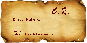 Olsa Rebeka névjegykártya